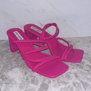 Steve Madden dion hot pink braided heels sz 10
